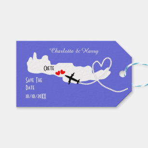 Bruiloften in het buitenland Kreta Save the Date Cadeaulabel