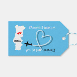 Bruiloften in het buitenland Portugal Save the Dat Cadeaulabel