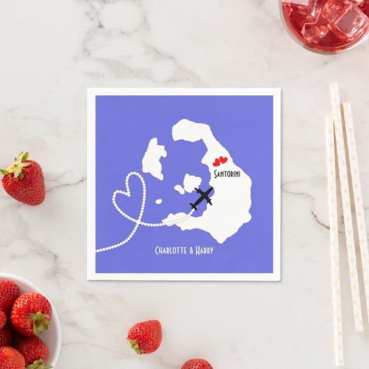 Bruiloften in het buitenland Santorini gepersonali Servetten (Insitu)