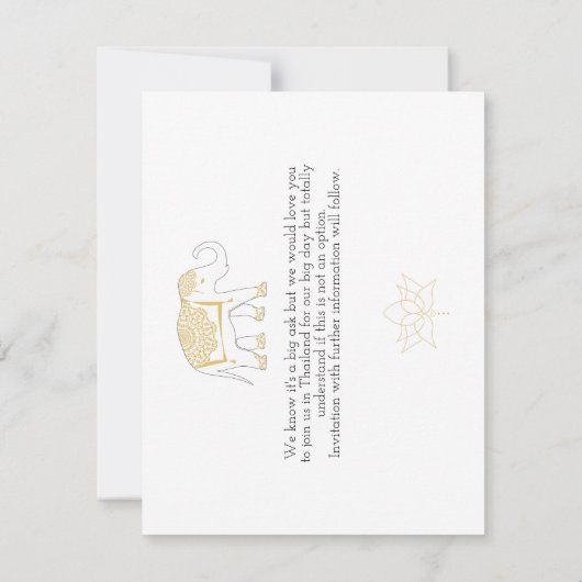 Bruiloften in het buitenland Thailand Save the Dat Save The Date (Achterkant)