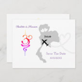 Bruiloften in het buitenland Thailand Save the Dat Save The Date (Voorkant / Achterkant)