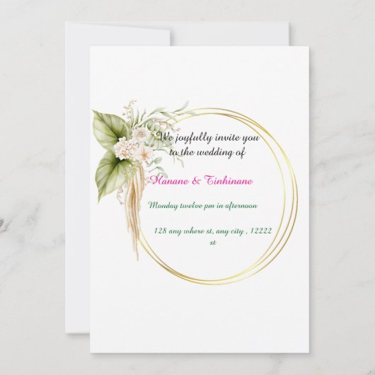 Bruiloften Kaart (Achterkant)