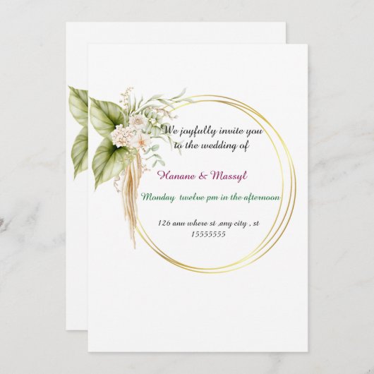 Bruiloften Kaart (Voorkant / Achterkant)