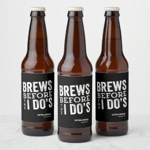 Bruiloften met zwarte gepersonaliseerde trouwtekst bier etiket