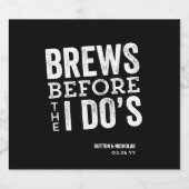 Bruiloften met zwarte gepersonaliseerde trouwtekst bier etiket (Enkel label)