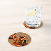 Bruiloften Uitnodigingen & Briefpapier Sla de data Ronde Kartonnen Onderzetter (Insitu)