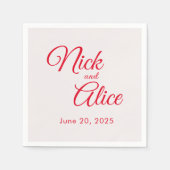 bruiloften, Verlovingen - ROOD Kleur Servet (Voorkant)