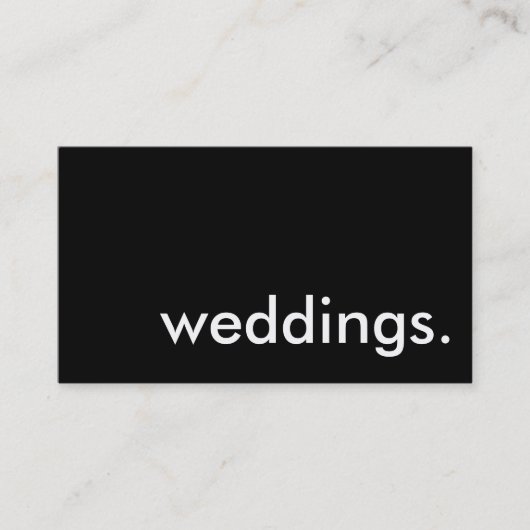 Bruiloften. Visitekaartje (Voorkant)