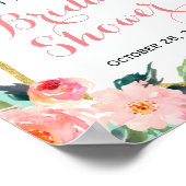 Bruiloftfeest bord modern bloemmotief mintgroene s poster (Hoek)