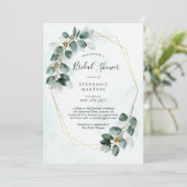 Bruiloftfeest Eucalyptus Geometrisch Waterverf Kaart (Staand voorkant)