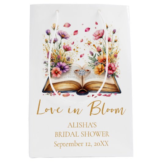 Bruiloftfeest Love In Bloom Medium Cadeauzakje (Voorkant)