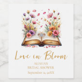 Bruiloftfeest Love In Bloom Wijn Etiket (Enkel label)