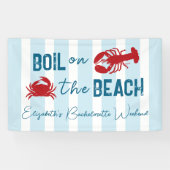 Bruiloftfeest met kookfeest voor zeebanket spandoek (Horizontaal)