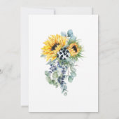 Bruiloftfeest Navyblauw en Zonnebloem Kaart (Achterkant)