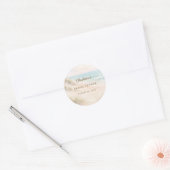 Bruiloftfeest strand kust elegant ronde sticker (Envelop)