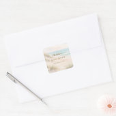 Bruiloftfeest strand kust elegant vierkante sticker (Envelop)