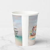 Bruiloftfeestje in Beach House Papieren Bekers (Rechts)