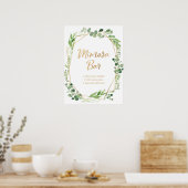 Bruiloftkaarten en cadeaus groene party bord poster (Keuken)