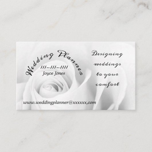 Bruiloftplanner 3,5" x 2,0" Visitekaartje (Voorkant)