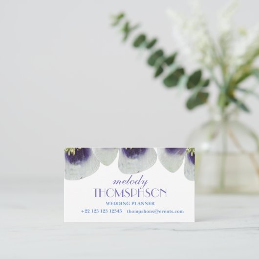 Bruiloftplanner, Roze Rose Elegante Visitekaartjes (Staand voorkant)