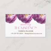Bruiloftplanner, Roze Rose Elegante Visitekaartjes (Voorkant)