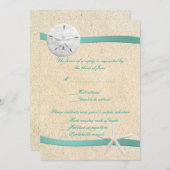Bruiloftreactiekaart Strand Sand Dollar Kaart (Voorkant / Achterkant)