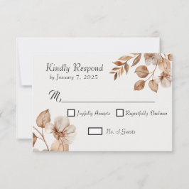 Bruiloftreactiekaarten Rustic Romance RSVP Kaartje