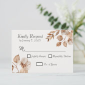 Bruiloftreactiekaarten Rustic Romance RSVP Kaartje (Staand voorkant)