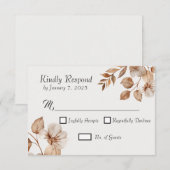 Bruiloftreactiekaarten Rustic Romance RSVP Kaartje (Voorkant / Achterkant)