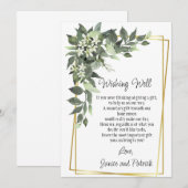 Bruilofts Bloemen Groene Gebladerte Wensputkaart Kaart (Voorkant / Achterkant)