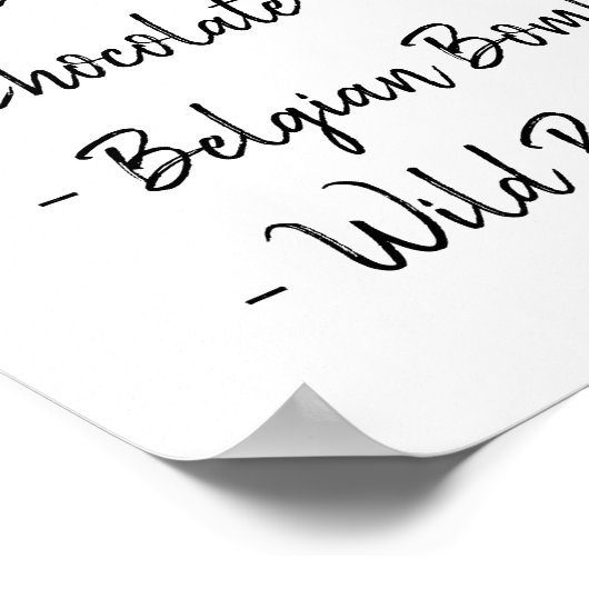 Bruilofts Bruidsshower Biermenu 'Proost en Biertje Poster (Hoek)