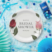 Bruilofts Bruidsshowers Modern Roses Papieren Bordje (Feest)