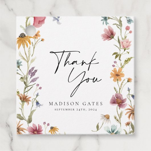 Bruilofts-diner bruidsshower bedankkaart  bedankjes labels (Voorkant)