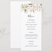 Bruilofts- en babyshower-menu met blozende tinten menu (Voorkant / Achterkant)