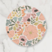 Bruilofts- of trouwfeest met bloemen bedankjes labels (Achterkant)