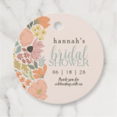 Bruilofts- of trouwfeest met bloemen bedankjes labels (Voorkant)