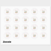 Bruilofts Thee Feest met Bloemen Ronde Sticker (Vel)