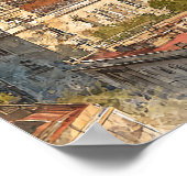 Bruilofts welkomstbord met panorama van Barcelona Poster (Hoek)