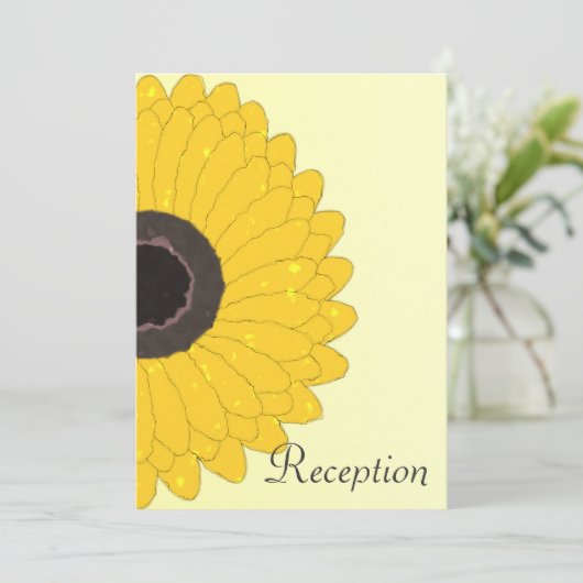 Bruiloftsavondreceptie Gele Zonnebloem Kaart (Staand voorkant)