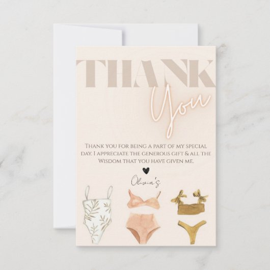 Bruiloftsbadfeest bedankkaart (Voorkant)