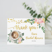 Bruiloftsbedankingsauto met 'Coffee Love is Brewin Bedankkaart (Staand voorkant)