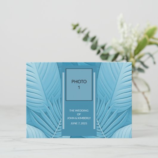 Bruiloftsbehuizing kleurenpalet fotokaart informatiekaartje (Staand voorkant)