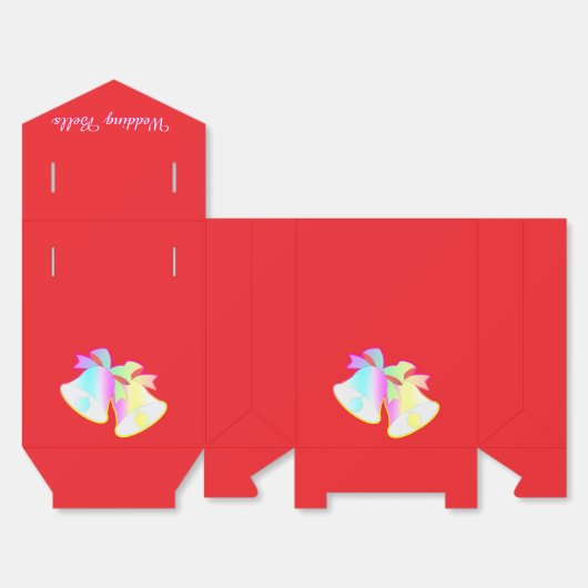 Bruiloftsbellen rood bedankdoosjes (Ongevouwen)