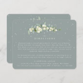 Bruiloftsbeschrijving Seafoam Snowberry + Eucalypt Informatiekaartje (Voorkant / Achterkant)