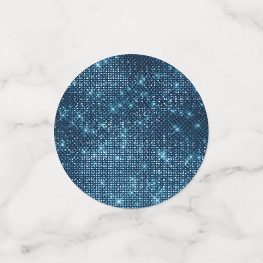 Bruiloftsblauw en Roos goud Confetti (Kleine voorkant)