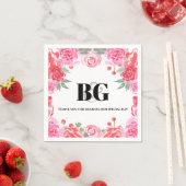 Bruiloftsbloem waterverf roos patroon servet (Insitu)