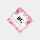 Bruiloftsbloem waterverf roos patroon servet (Hoek)