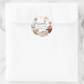 Bruiloftsbloemen groen bedanken ronde sticker (Tas)