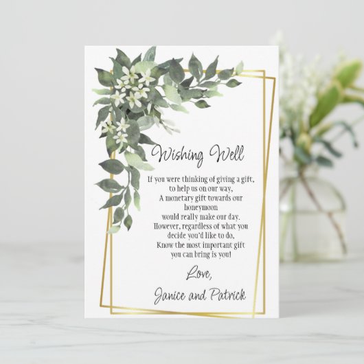 Bruiloftsbloemen Groene beplanting Wensputkaart Kaart (Staand voorkant)