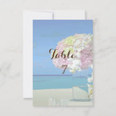 Bruiloftsbloemen Strand Tafelkaart Kaart (Achterkant)